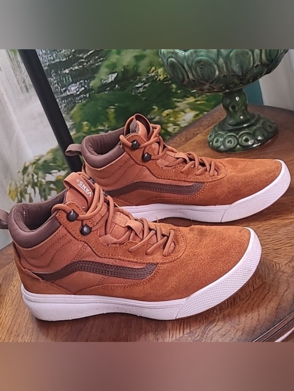 Vans Off the Wall Mens 8 Sk8 Hi Top ortholite athletic shoes two toned brown